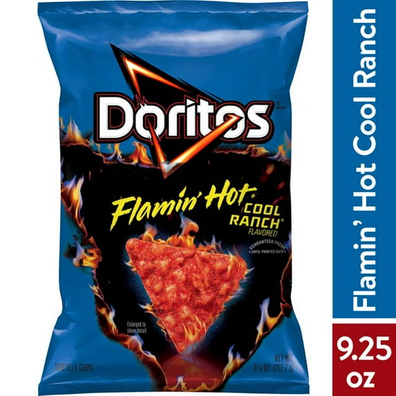 Doritos Tortilla Chips Flamin' Hot Cool Ranch Flavored, 9.25 oz - 2 Pack