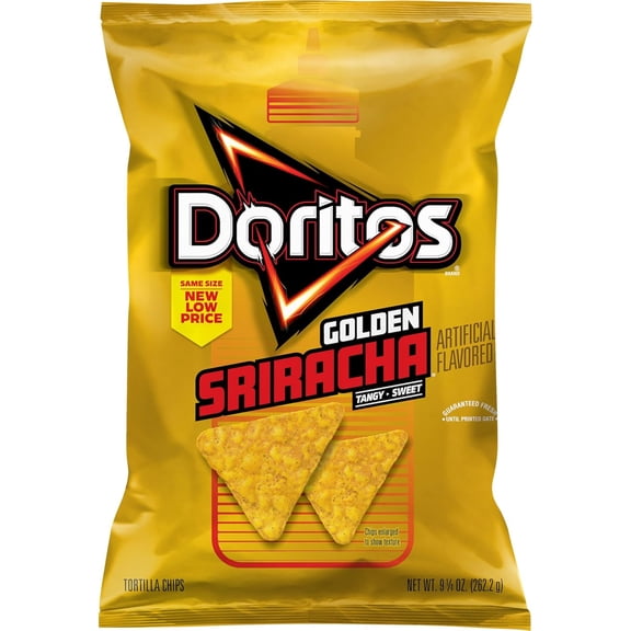 Doritos Tortilla Chips, Golden Sriracha, 9.25 oz Bag ( PACK OF 2 )