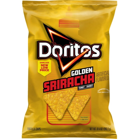 Doritos Tangy and Sweet Golden Sriracha Tortilla Chips, 9.25 Ounce Bag