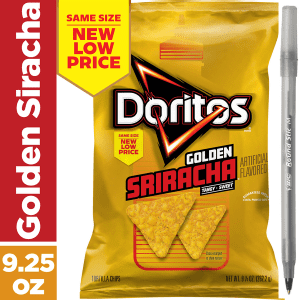 Doritos Tortilla Chips, Golden Sriracha with pan