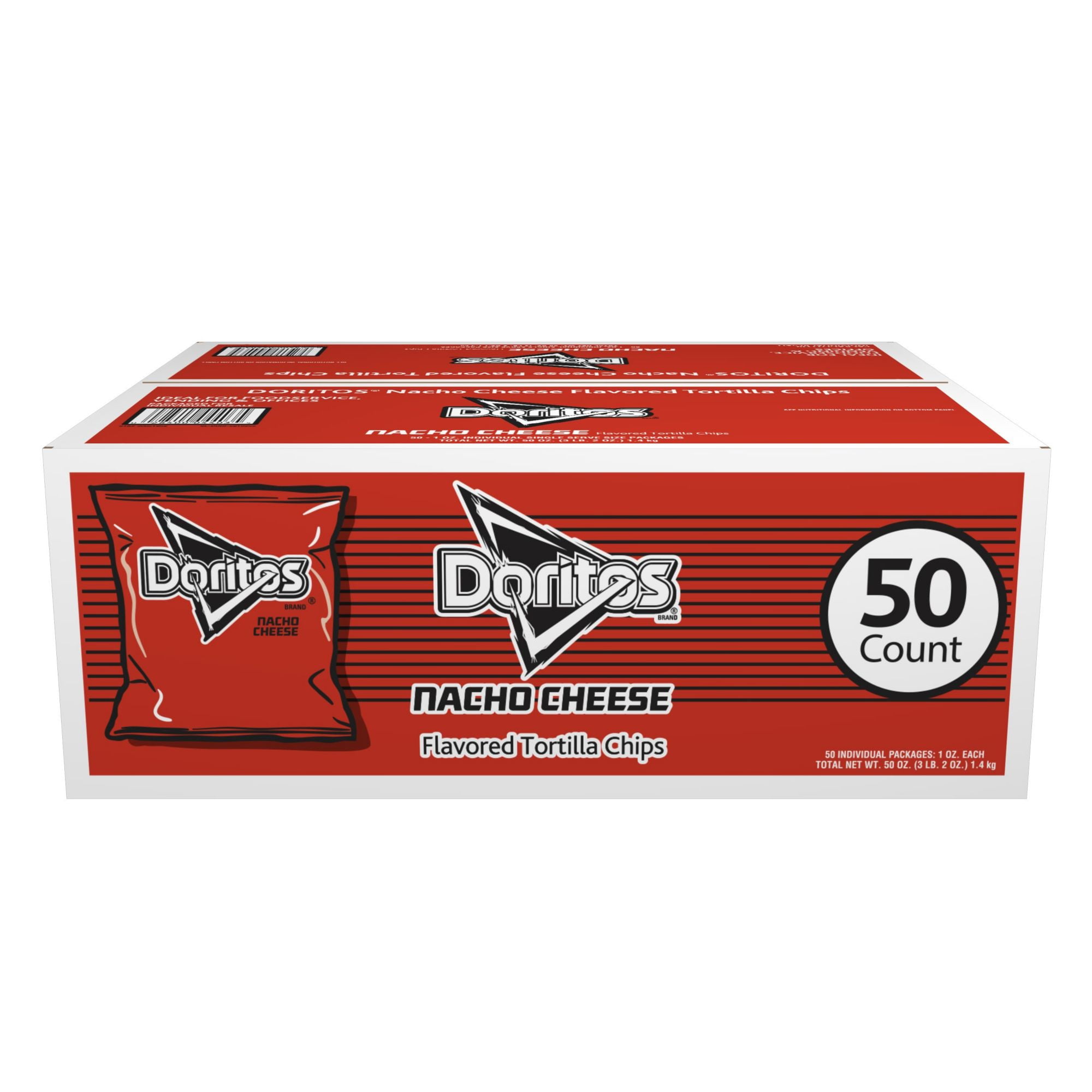 Doritos Tortilla Chips, Nacho Cheese, 1 oz, 50 Count