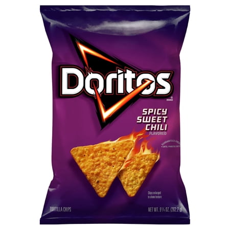 Doritos Tortilla Chips, Spicy Sweet Chili, Snack Chips, Shelf-Stable - 9.25 oz Bag