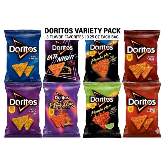 Doritos Variety Pack, 8 Flavor Favorites (9.25 oz Bags, 8 Count)