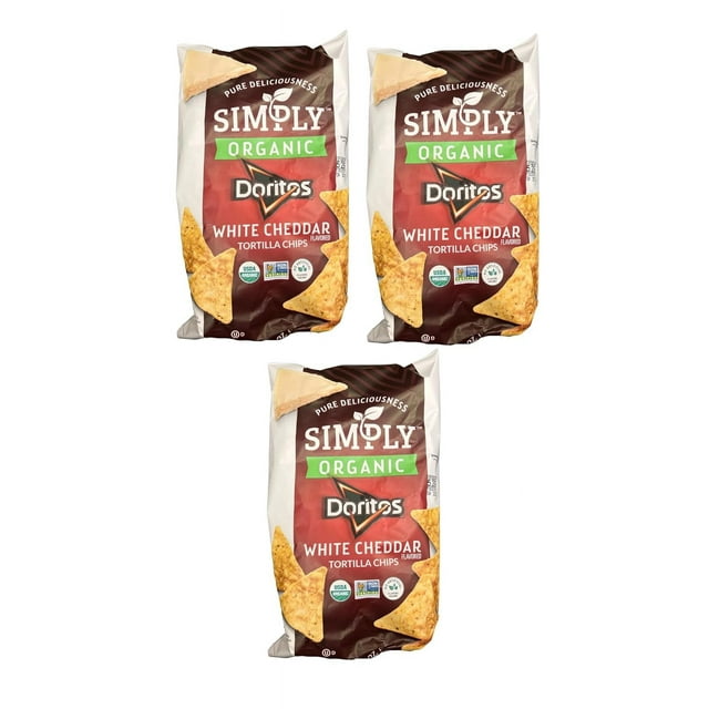 Doritos White Cheddar Tortilla Chips Simply Organic, 7.5 oz (Pack of 3