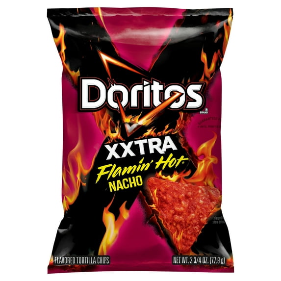 Doritos Xxtra Flamin' Hot Nacho Flavored Tortilla Chips Snack Chips, 2.75oz Bag Single Pack