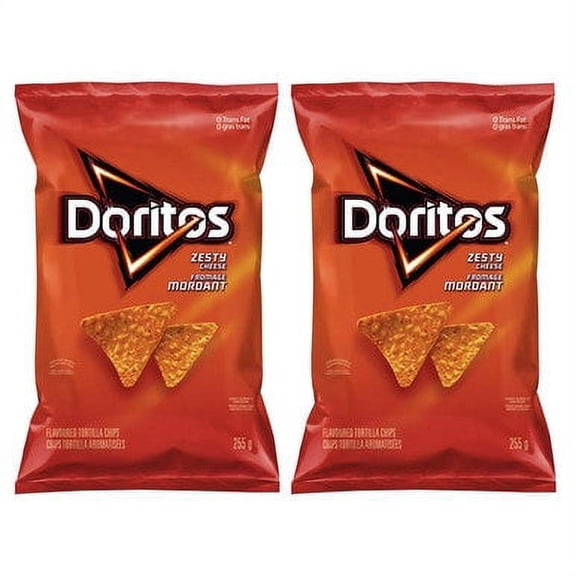 Doritos Zesty Cheese Tortilla Chips, 255g/9oz, 2-Pack