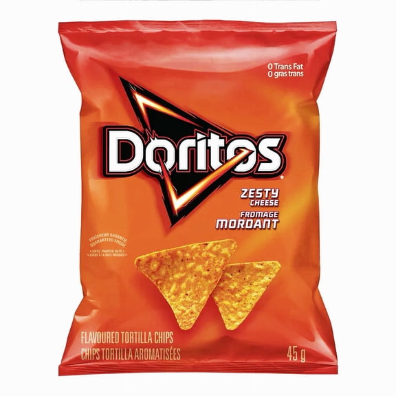 Doritos Zesty Cheese Tortilla Chips 45g (1.6 oz) Canadian Snack