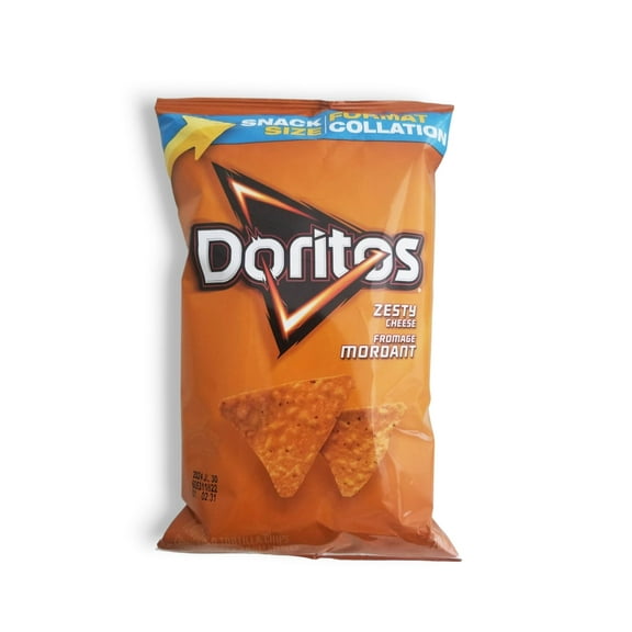 Doritos Zesty Cheese Tortilla Chips, Snack Size, 70g/2.5 oz