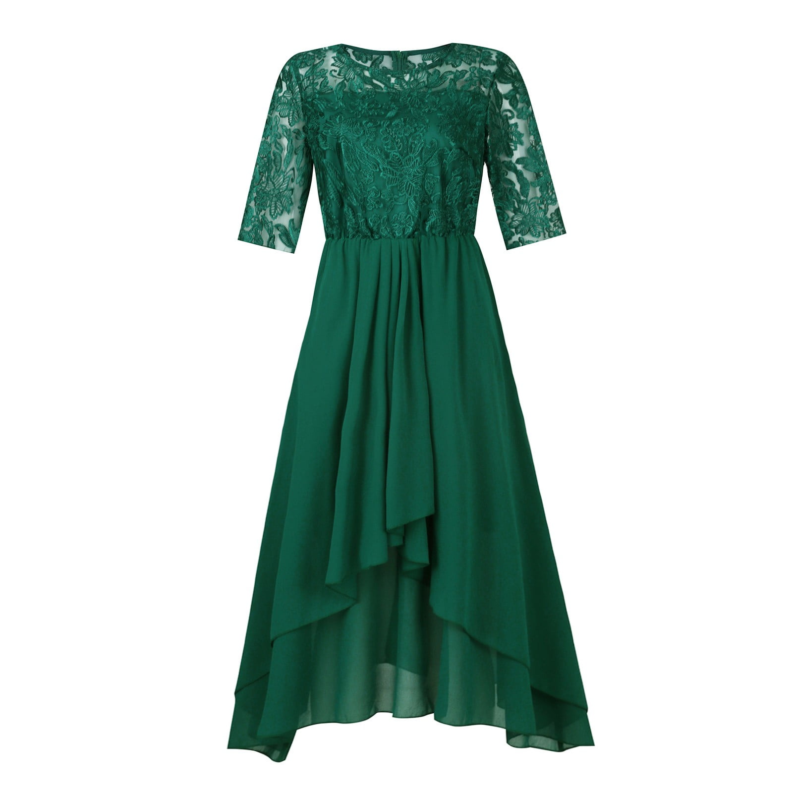 morgana green dress Scoop Sleeveless Chiffon Pleated A-Line Mother of Bride Dress – Liymc main image 1