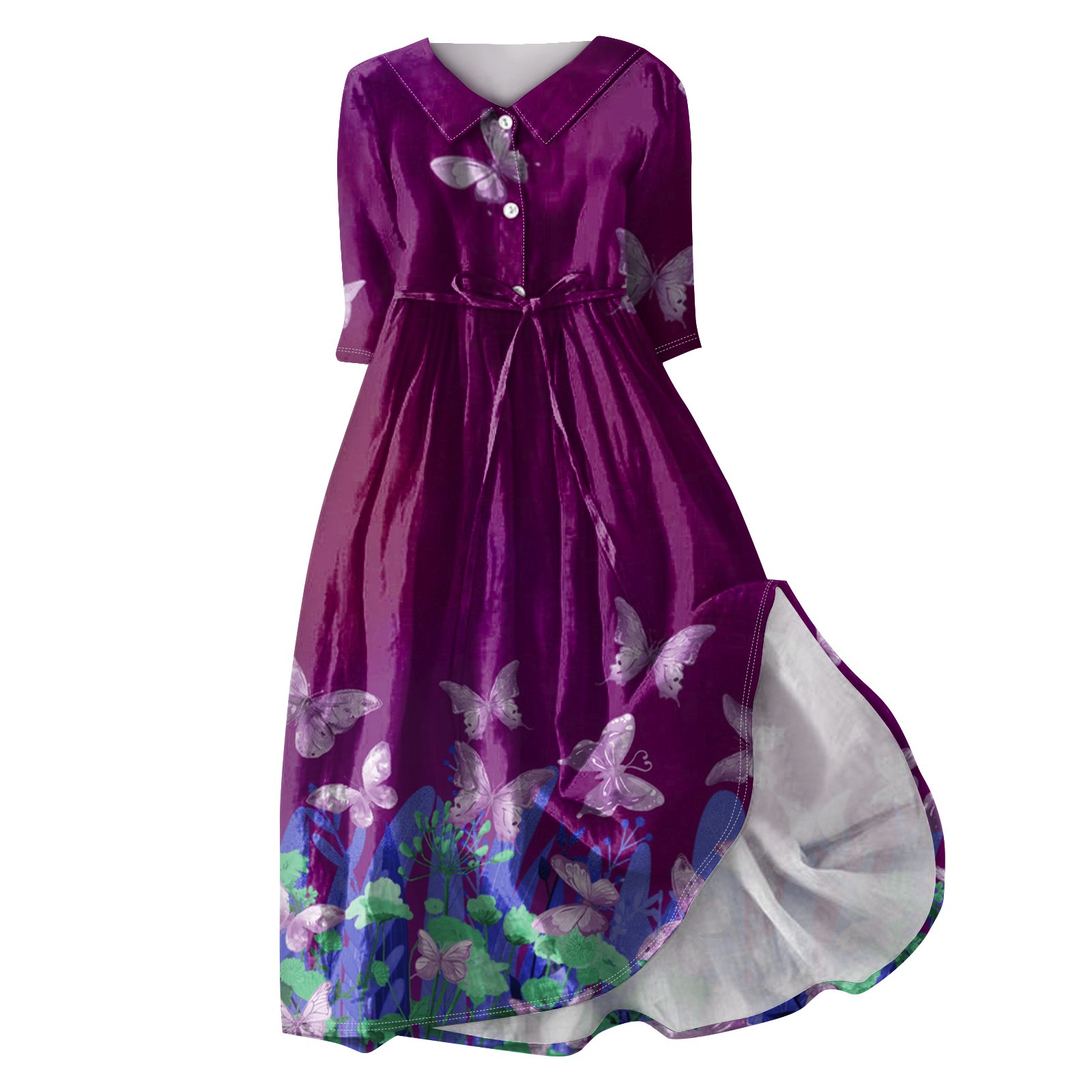 Dorkasm Dresses for Women 2024 ALine LaceUp Button Down Beach Dresses