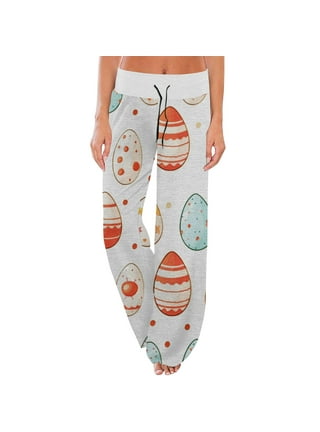 Ollabaky Women's Pajama Pants Rabbit Bunny PJs Bottoms for Women