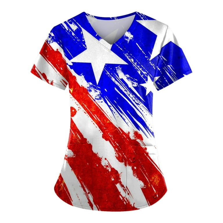Patriotic scrub tops best sale