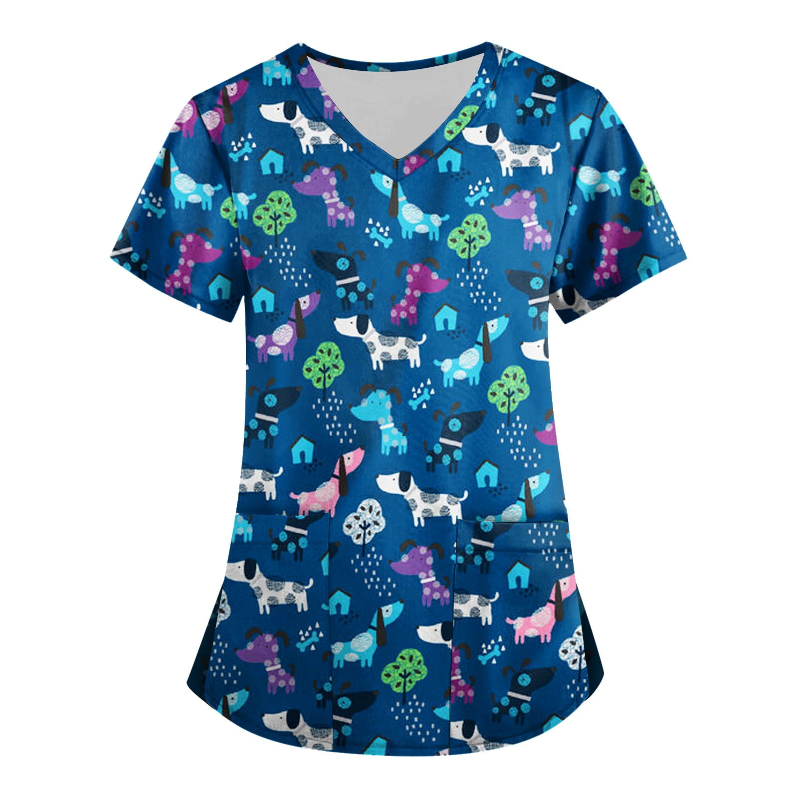 Dorkasm Scrub Top Women Soft Scrubs Clearance Cartoon Cheap Workwear