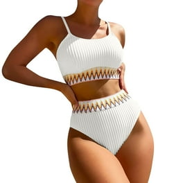 Dorkasm High Waisted Bikini Set Womens Swimsuit Cheeky Two Piece Sports Color Block Bathing Suit Large Bust Black 2XL Walmart