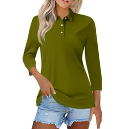 Women's polo shirts with three quarter sleeves deals