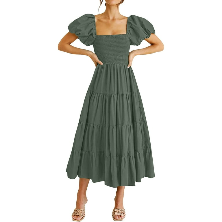Short sleeve white fit and flare midi dress 1770 Short sleeve white fit and flare midi dress 1770