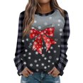 Dorkasm Womens Long Christmas Sweatshirts Crewneck Coquette Bow Long