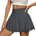 thumbnail image 1 of Dorkasm Womens Pleated Skirt High Waisted Mini Tennis Skirts for Women with Shorts Pockets Pickleball Skater Cheer Skorts Gray L, 1 of 8