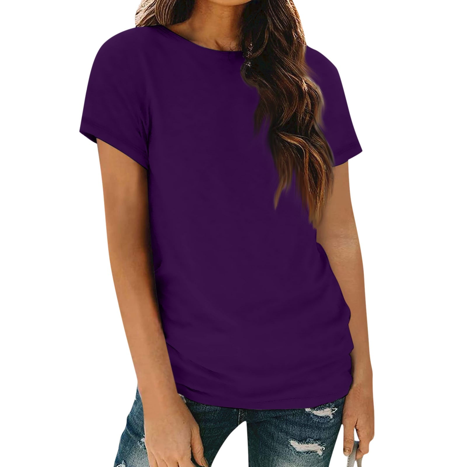 Cato | Tops | Cato Sportsware Plus Womans Floral Purple Ruffled Short Sleeve Blouse 6601fcef932a8a56142654e3