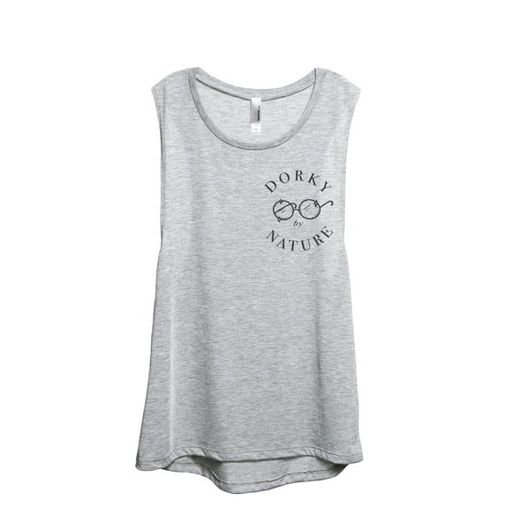 Dorky By Nature Women's Fashion Sleeveless Muscle Workout Yoga Tank Top Sport Grey X-Large