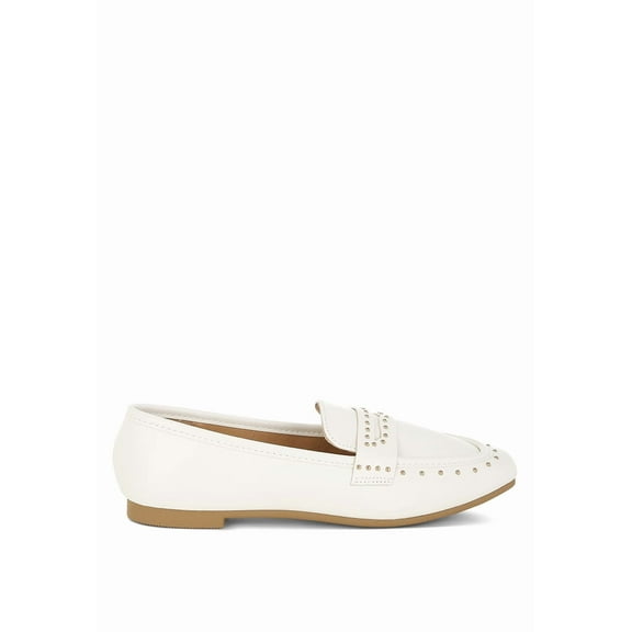 London Rag Dorlina Studded Faux Leather Womens Loafers