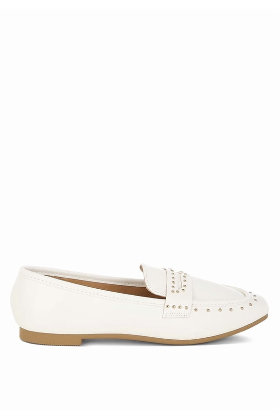 Dorlina Studded Faux Leather Womens Loafers