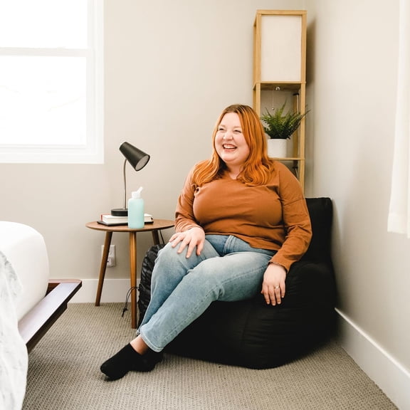 Dorm Bean Bag Chair with Drink Holder and Pocket