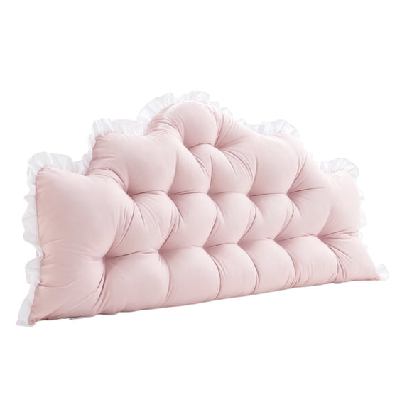 Dorm Bed Bolster Pillow, 35 Inch Long Reading Rectangular Headboard Pillow, Backrest Support Cushion for Sitting in Bed Daybed Pillows Soft (Pink)
