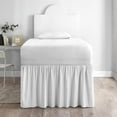thumbnail image 1 of Dorm Bed Skirt - 100% Microfiber College Dorm Bed Skirt White Solid, 36" Drop Twin XL Size, 1 of 5
