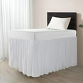 thumbnail image 1 of Dorm Bed Skirt ,100% Microfiber Ruffled Dorm Sized (39" x 80") 25" Drop College Bed Skirts - White Solid, Twin-XL Size., 1 of 7