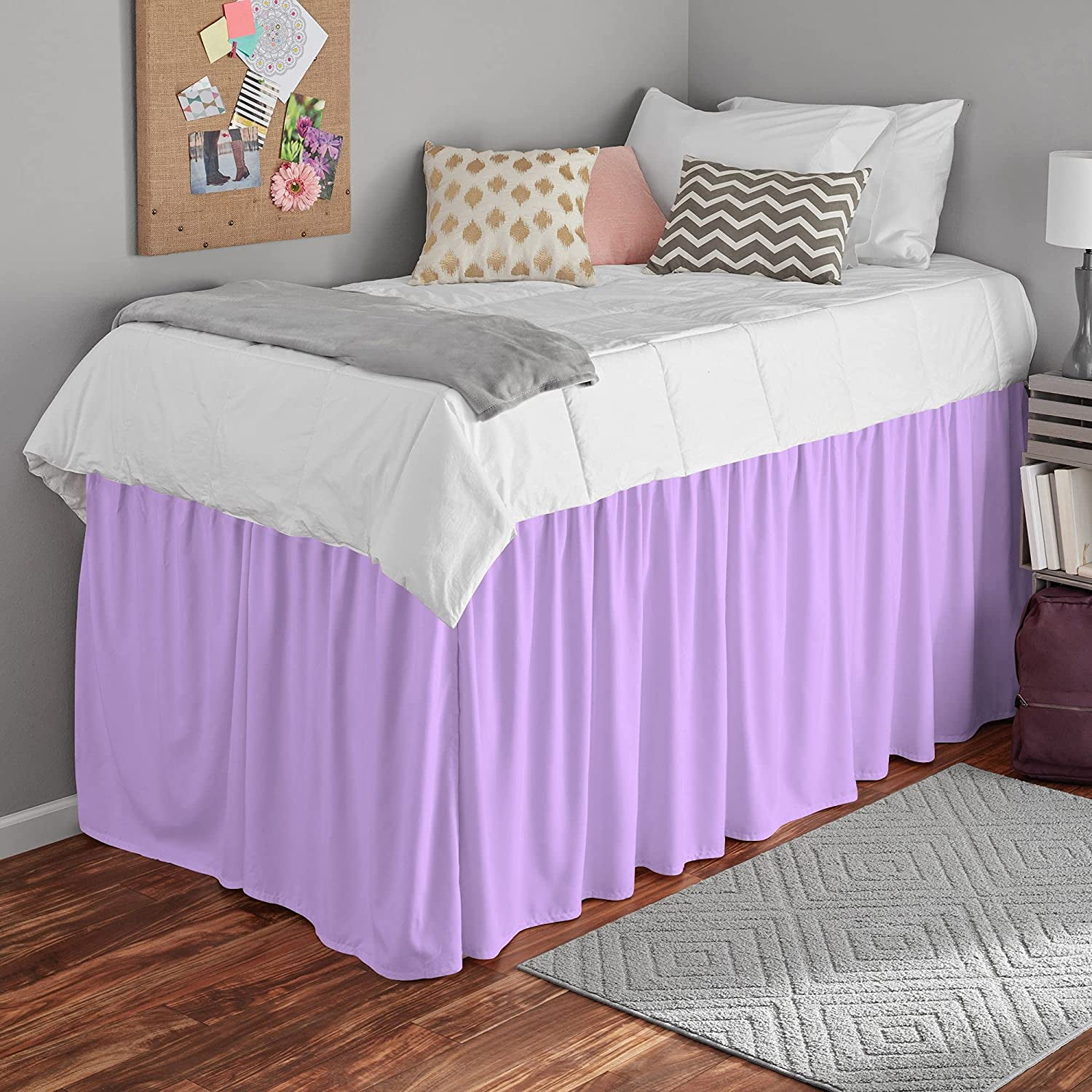 Dorm Bed Skirt (39 x 80) for Dorm Room, College Dorm Bed Skirt, 100