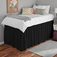 thumbnail image 1 of Dorm Bed Skirt - Extra Long College Dorm Bed Skirt 36" Drop - 100% Microfiber Ruffled Dorm Sized (39" x 80") College Bed Skirts, Elastic Bed Skirt for Easy Fitting - Black Solid, Twin-XL Size., 1 of 5