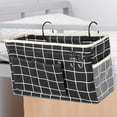 thumbnail image 1 of Dorm Bedside Caddy Heavy Duty Canvas Hanging Bed Organizer with Large Pockets for Bed Rail Storage, Space Saving Essential for College Dorm, Bunk Bed, Apartment, Black, 1 of 6