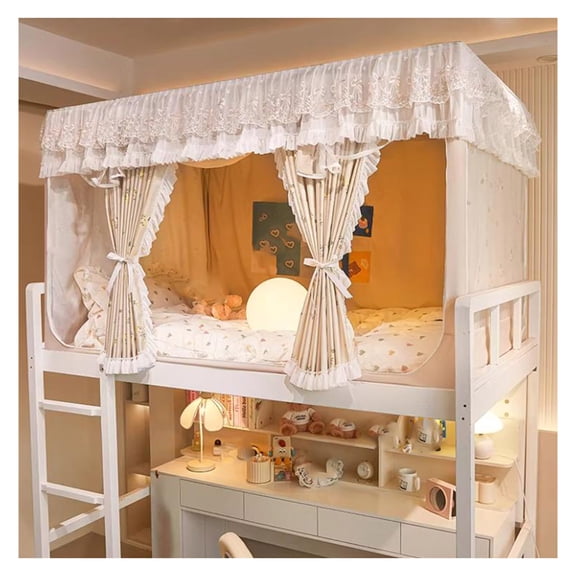 Dorm Bunk Bed Privacy Curtain Set with Frame Bed Tent,Loft Bed Curtains for Single Beds, Student Dorms