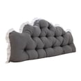 thumbnail image 1 of Dorm Headboard Pillow Twin XL, Velvet Tufted Backrest Cushion with Ruffle and Side Pocket, Large Bed Support Pillow for Bedroom, Sofa and Window Seat, 1 of 8