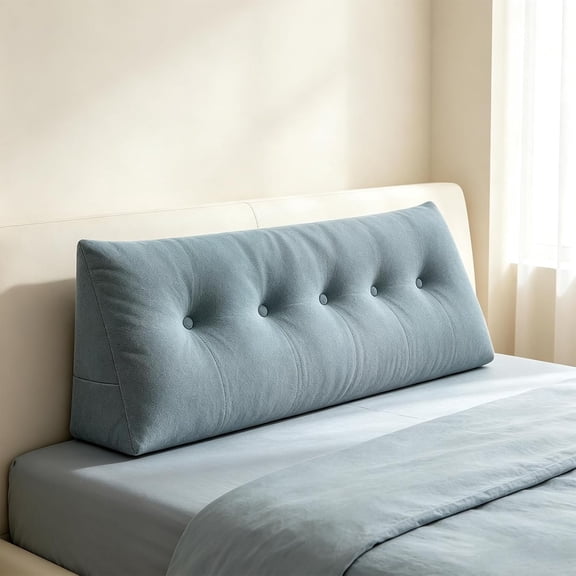 Dorm Headboard Pillow, Wedge Bolster for Bed Reading Back Support (Blue, 100cm/39.37inch)