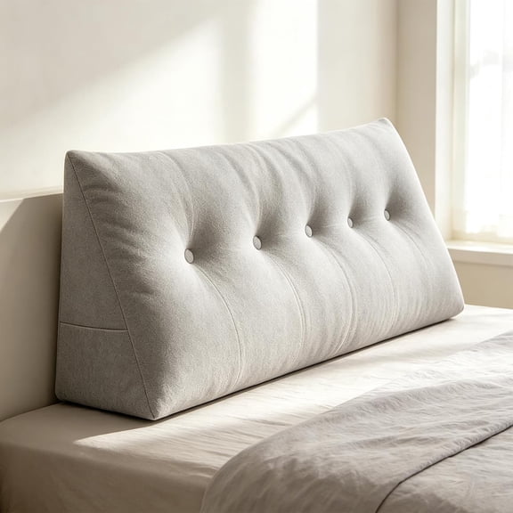 Dorm Headboard Pillow, Wedge Bolster for Bed Reading Back Support (Light Gray, 80cm/31.50inch)