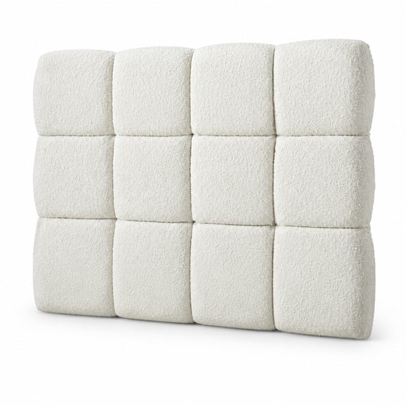 Dorm Headboard with Legs, Boucle White - College Essentials for Freshmen Necessities, Dreamy Cloud Style