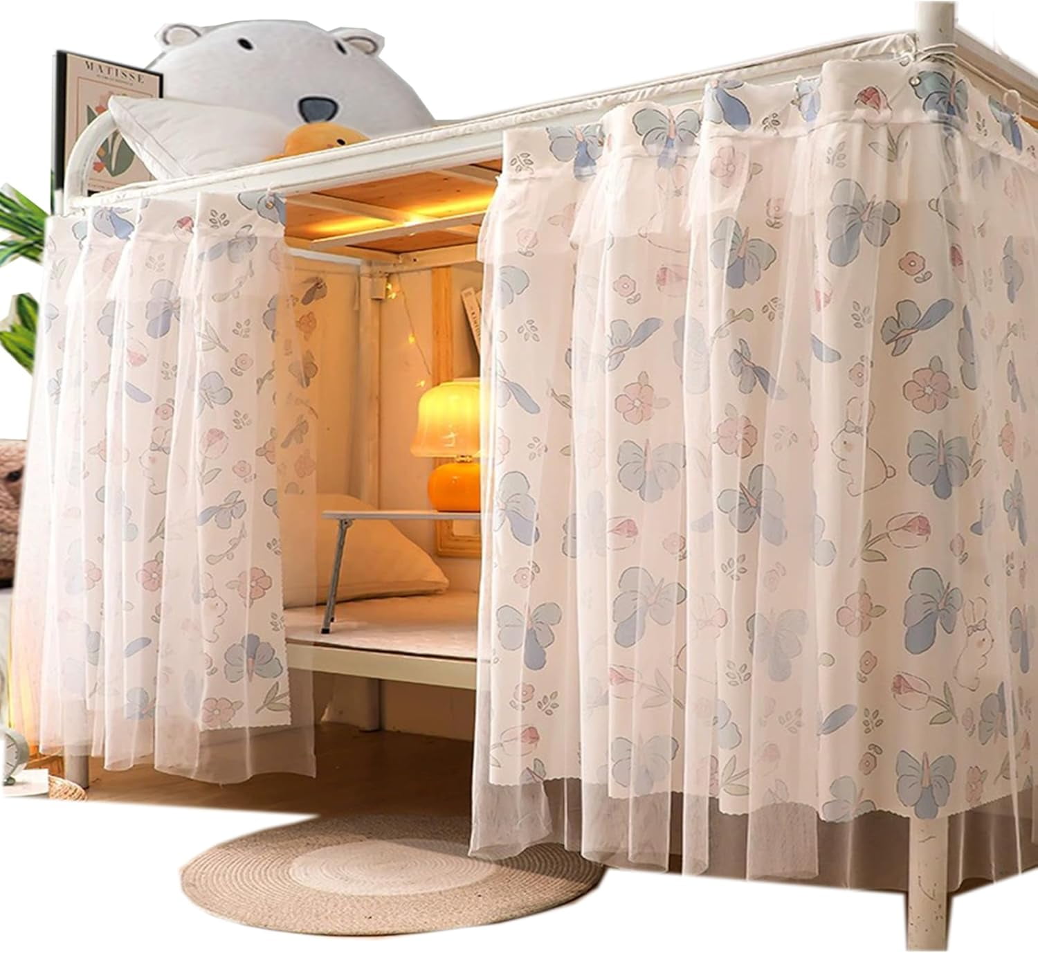 Dorm Home Bunk Nets Bed Curtains Cloth Bed Canopy Blackout College Students Shading Nets Breathable Single Sleeper