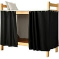 thumbnail image 1 of Dorm Home Solid Thicken Bunk Blackout Bed Curtains Cloth Bed Canopy Students Single Sleeper (Black, 2 Panels), 1 of 14