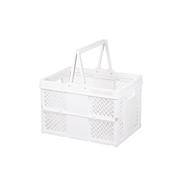 Dorm Organizers and Storage Foldable Bins with Handle, Stackable Plastic Storage Containers 12.2x9x8.2In, Plastic Storage Bins for Closet Laundry Kitchen