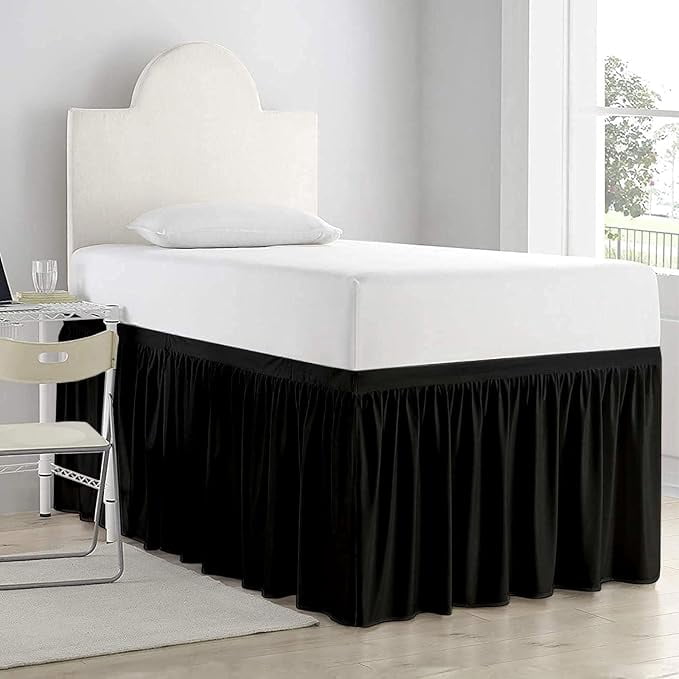 Dorm Room Bed Skirt - College Dorm Bed Skirt - Twin XL, Extra Long - 40 Inch Drop - 100% Microfiber - White