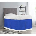 thumbnail image 1 of Dorm Room Bed Skirt - College Dual Tone Dorm Bed Skirt - Long Two Tone Dorm Bedskirts - Extra Long Dorm Room Bed Skirt - 100% Egyptian Cotton Two Tone Bedskirts - Twin-XL - 34" Drop, Royal Blue, 1 of 2