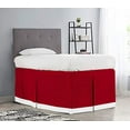 thumbnail image 1 of Dorm Room Bed Skirt - College Dual Tone Dorm Bed Skirt - Long Two Tone Dorm Bedskirts - Extra Long Dorm Room Bed Skirt - 100% Egyptian Cotton Two Tone Bedskirts - Twin-XL - 60" Drop, Red, 1 of 2