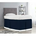 thumbnail image 1 of Dorm Room Bed Skirt - College Dual Tone Dorm Bed Skirt - Long Two Tone Dorm Bedskirts - Extra Long Dorm Room Bed Skirt - Brushed Microfiber Two Tone Bedskirts - Twin-XL - 44" Drop, Navy, 1 of 2
