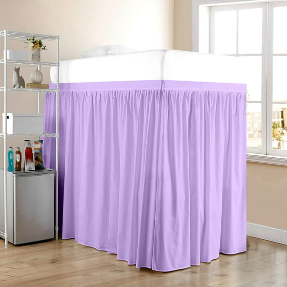 Dorm Room Bed Skirt - Extended Dorm Bed Skirt Long Bed Skirt 100% Egyptian Cotton 600-Thread-Count College Dorm Bed Skirt - Lilac, Twin XL/48" Drop