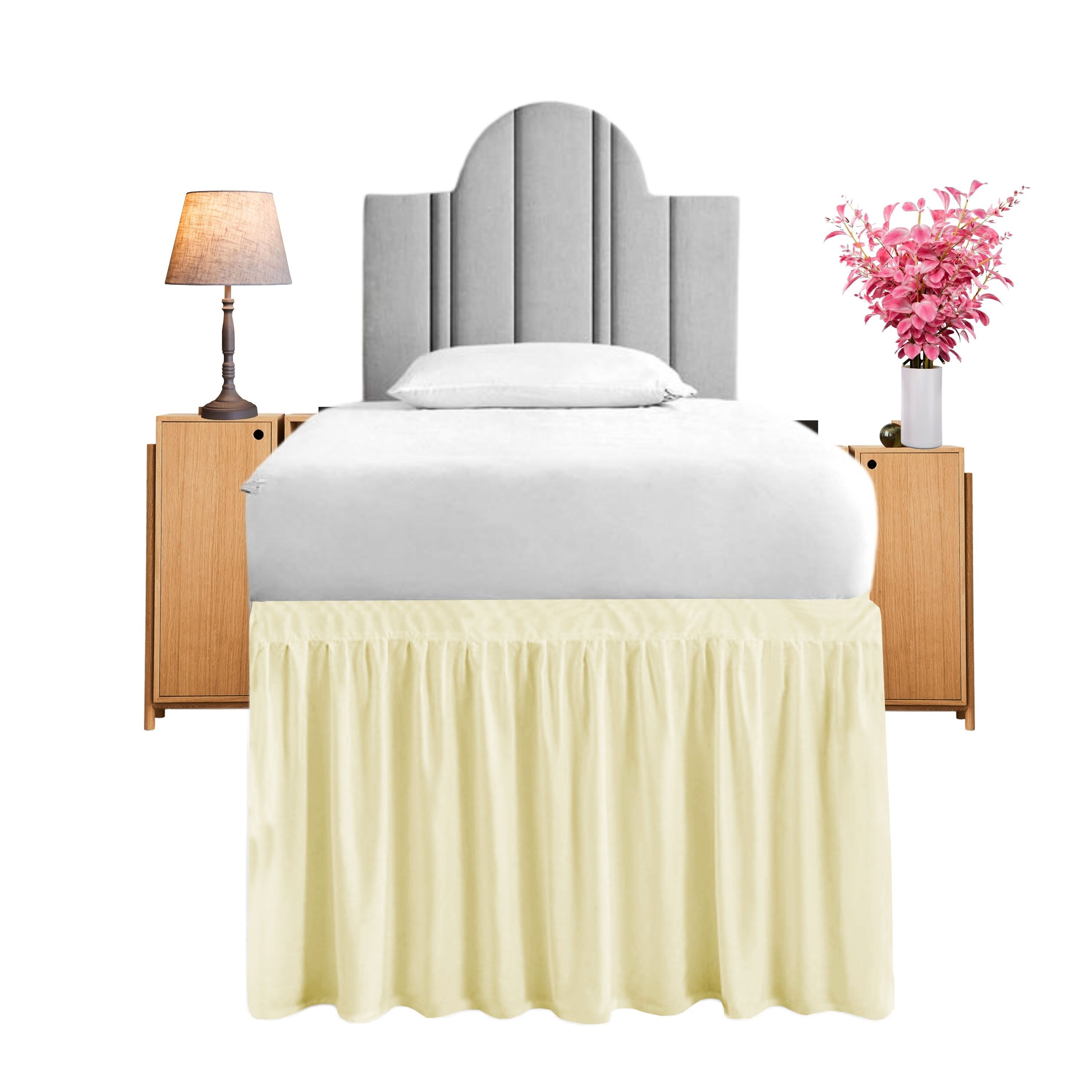 Dorm Room Bed Skirt for Twin XL Dorm Bed,Extended Dorm Bed SkirtLong