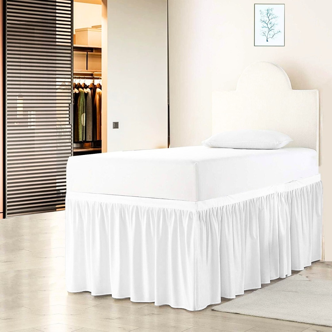 Bed Skirt Twin XL (3 Panel Set) White