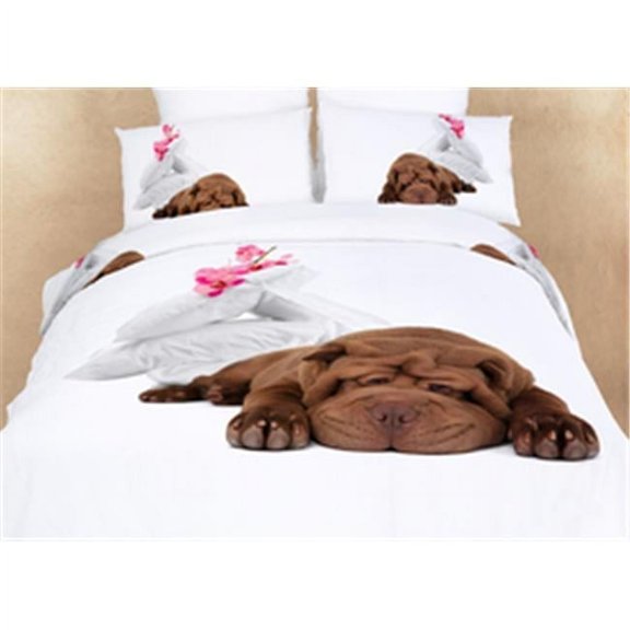 Dorm Room Bedding Extra LargeTwin Fun Dog Print Duvet Covet Set