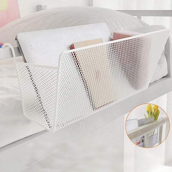 Dorm Storage Basket, Bedside Hanging Organizer, Multi-Purpose Iron Storage for Student Dorm Room, Home, and Travel Use, Essential Organizer for Phones and Books